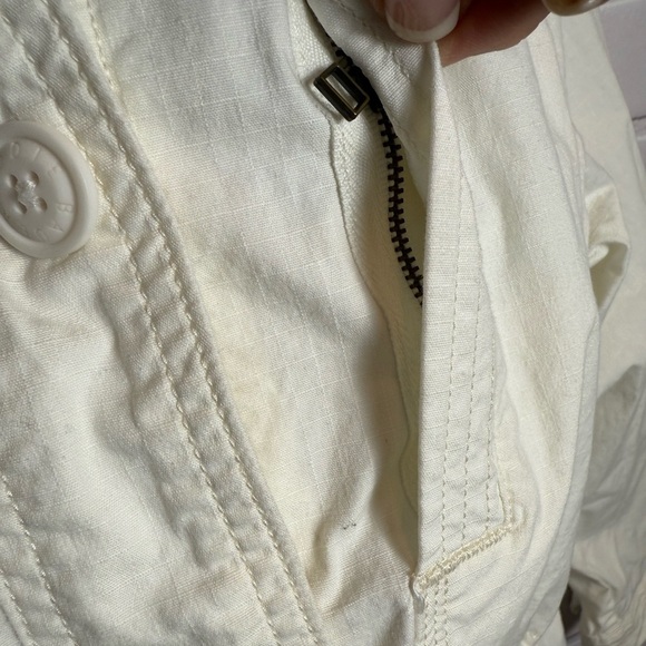 EDDIE BAUER Cream Utility Jacket with Elastic Waist & Collared Neckline/size PL - Picture 10 of 10